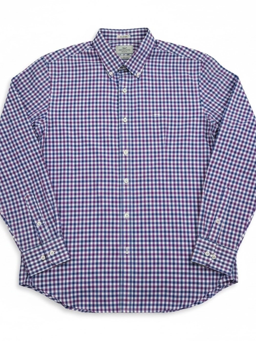 J.Crew Ludlow 120's 2-Ply Purple Blue Check Long-Sleeve Button-Down Shirt -Large